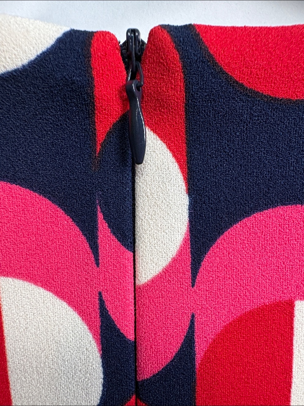 London Times Vibrant Pink and Navy Long Sleeve Dress - Picture 9 of 12